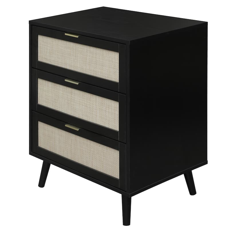Rattan 3 Drawer Cabinet for bedroom living room