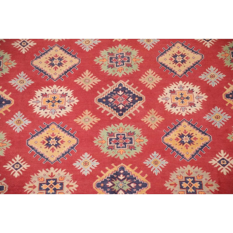 Geometric Kazak Rug Handmade Oriental Wool Carpet - 8'1"x 9'9"
