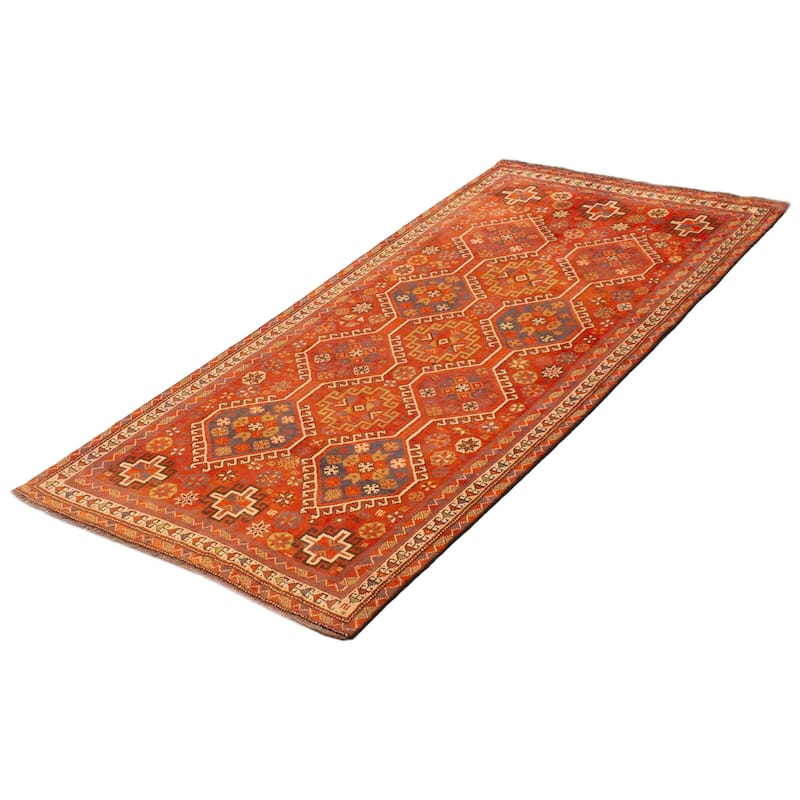 ECARPETGALLERY Hand-knotted Melis Red Wool Rug - 4'3 x 9'2