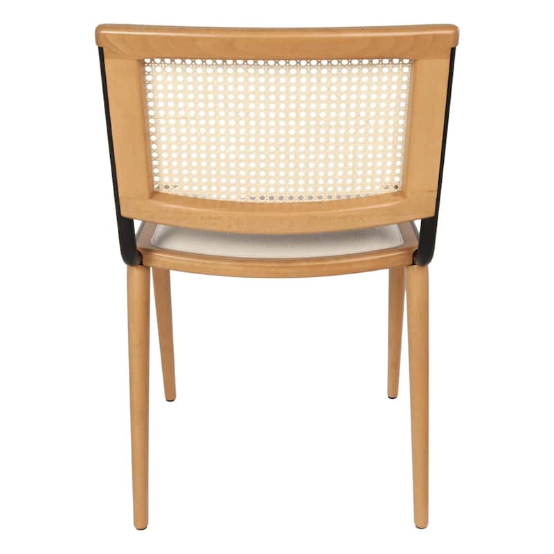 Breuer Chair Company Rereke Dining Side Chair w/ Padded Seat Beech Wood Cane Back Steel Frame & Wooden Legs (Made in Italy)