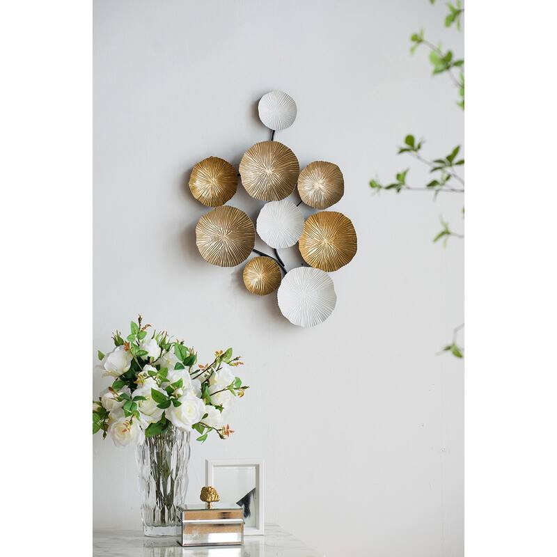 Retro-Style Wall Decor Metal Wall Decor Hanging Sculpture, for Office Foyer, Master Bathroom and Living Room
