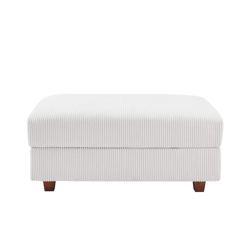 41" Wide Upholstered Ottoman With Storage