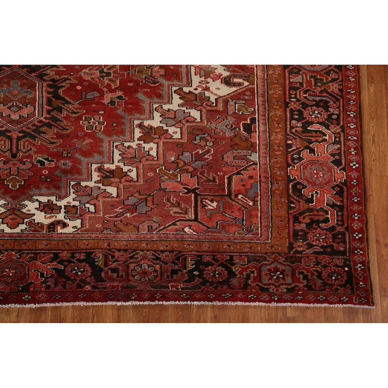 Vintage Vegetable Dye Heriz Persian Area Rug Hand-knotted Wool Carpet - 10'2" x 13'5"