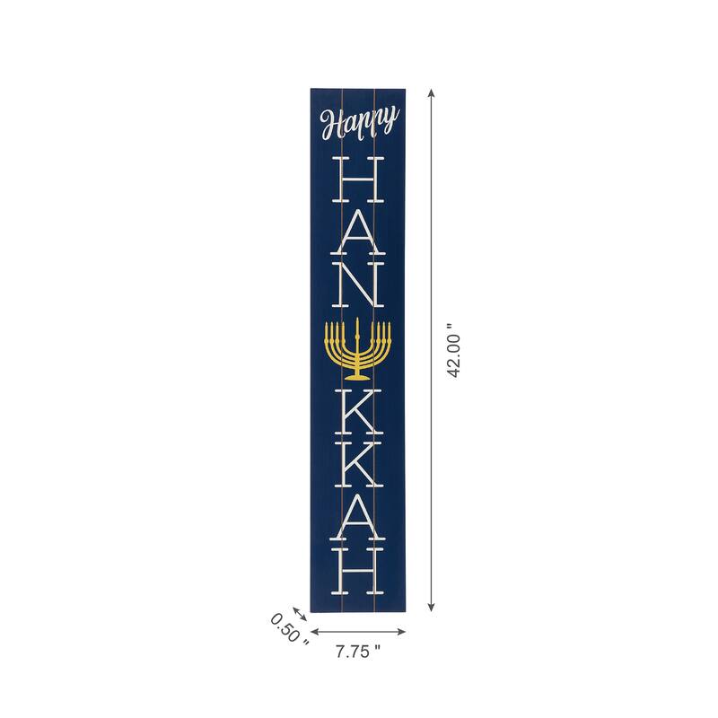 Glitzhome 42"H HANUKKAH Wooden Porch Sign Wall Hanging Decor