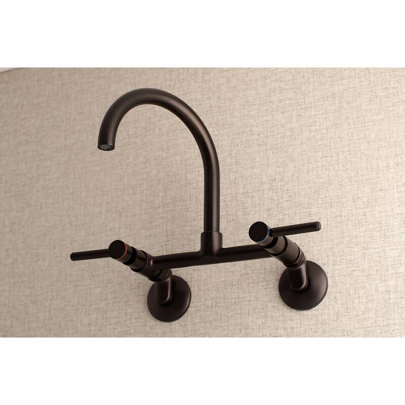 Kingston Brass Concord 8 in. Adjustable Center Wall Mount Kitchen Faucet