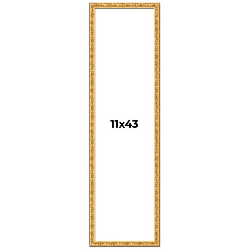 11x43 Frame Gold Real Wood Picture Frame Width 1 inches | Interior