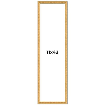 11x43 Frame Gold Real Wood Picture Frame Width 1 inches | Interior
