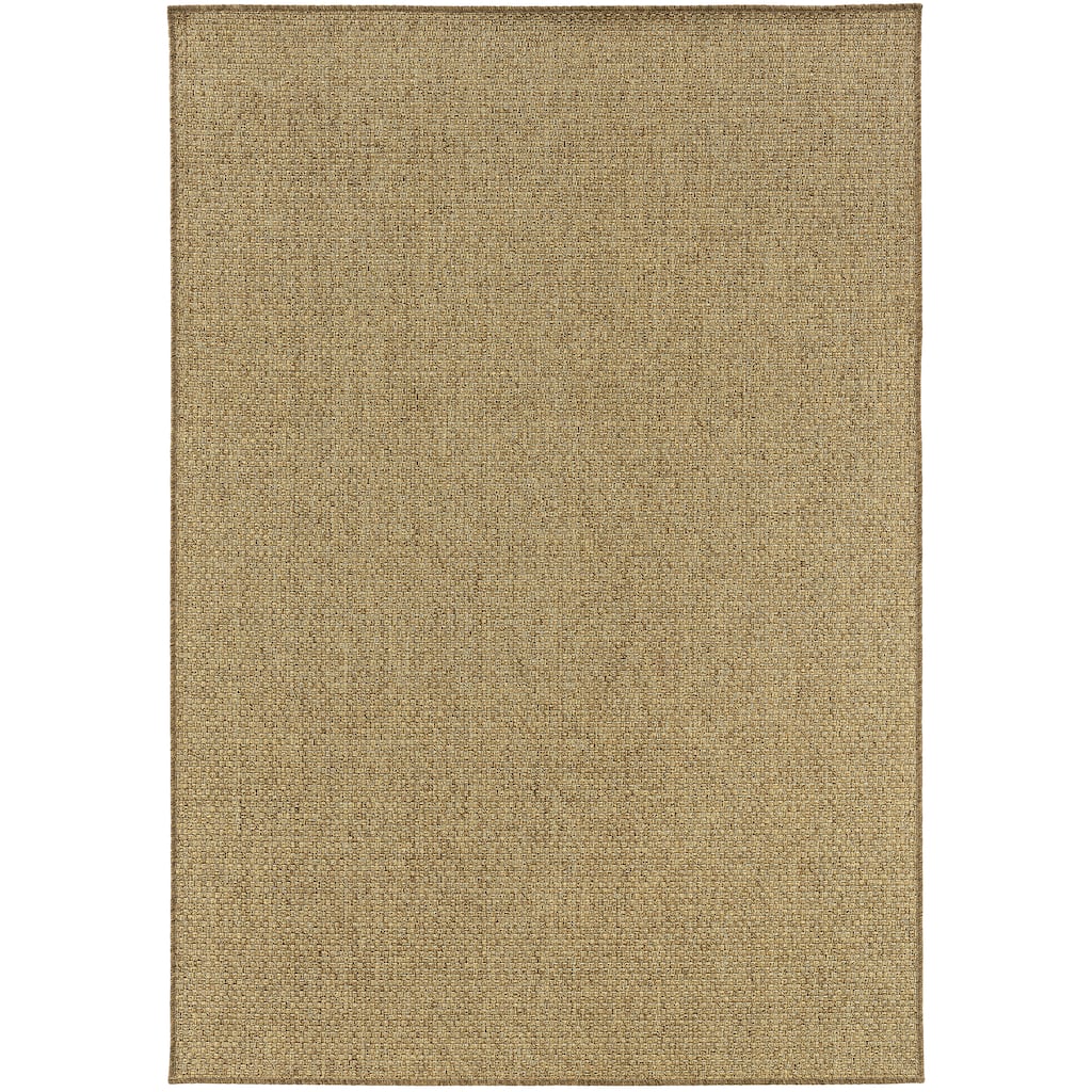 Greensboro Tan Solid Outdoor Casual Area Rug