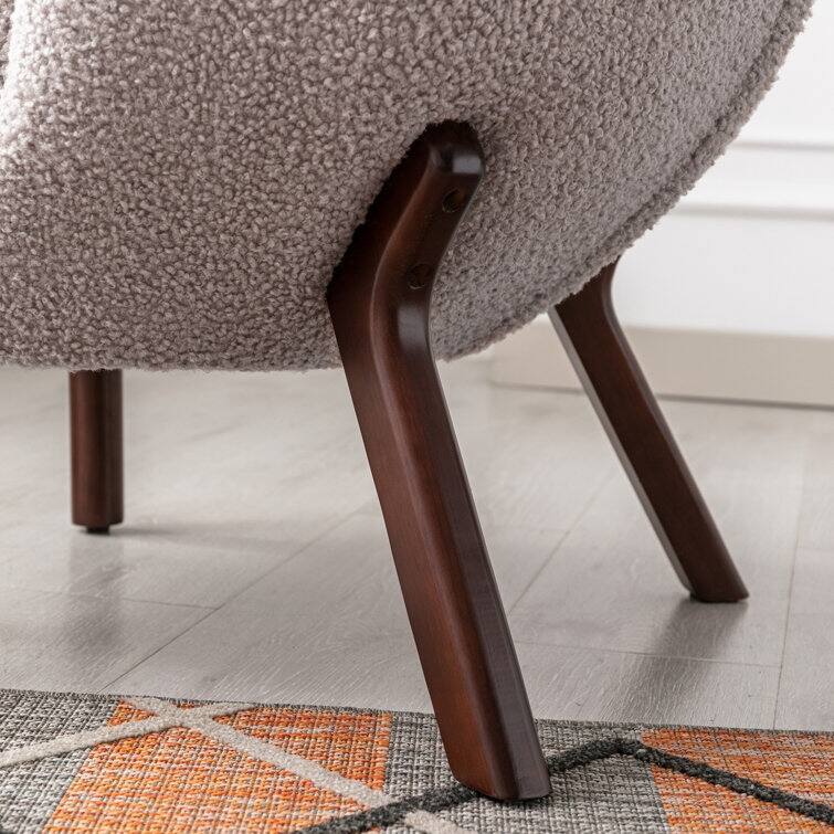 Tufted Side Chair with Solid Wood Legs for Living Room Bedroom