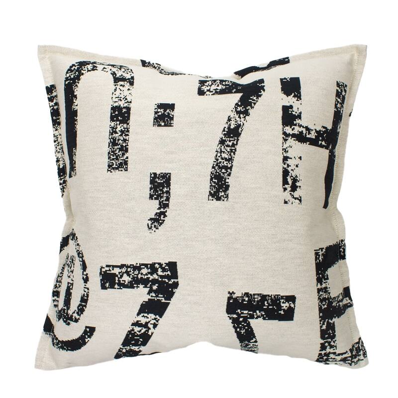Jiti Indoor Modern Geometric Numbers Patterned Cotton Accent Square Throw Pillows 20 x 20 - White/Black