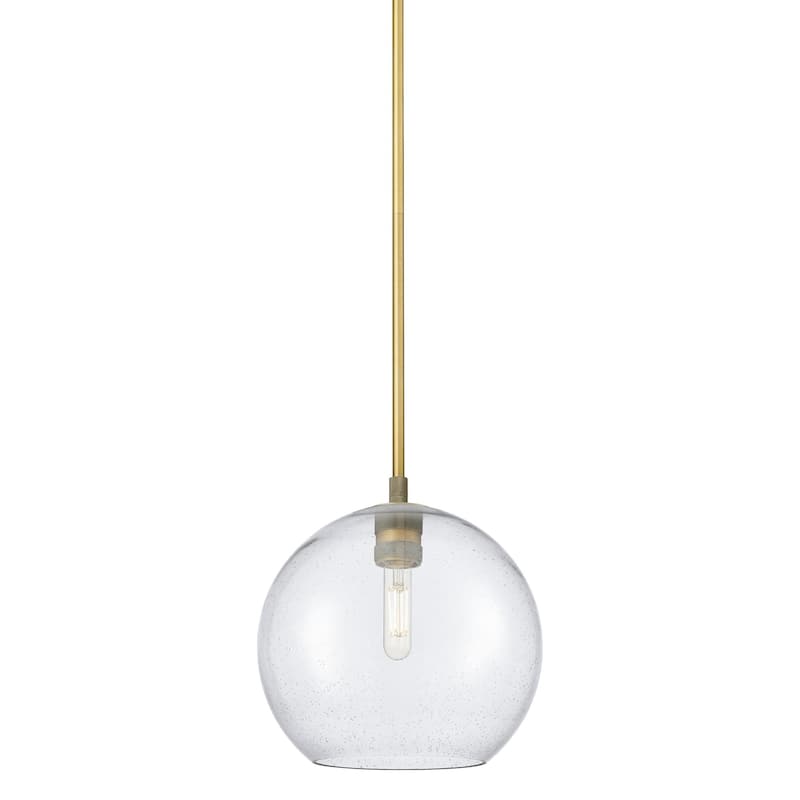 Innovations Lighting 434-1S-10-10 Crown Point Pendant Crown Point 10" - Brushed Brass / Seedy