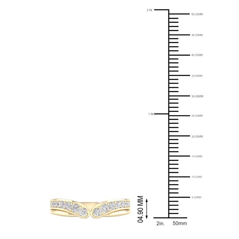 1/3ct TDW Diamond Contour Wedding Band in 10k Gold by De Couer