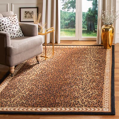 SAFAVIEH Handmade Chelsea Cayla Leopard French Country Wool Rug