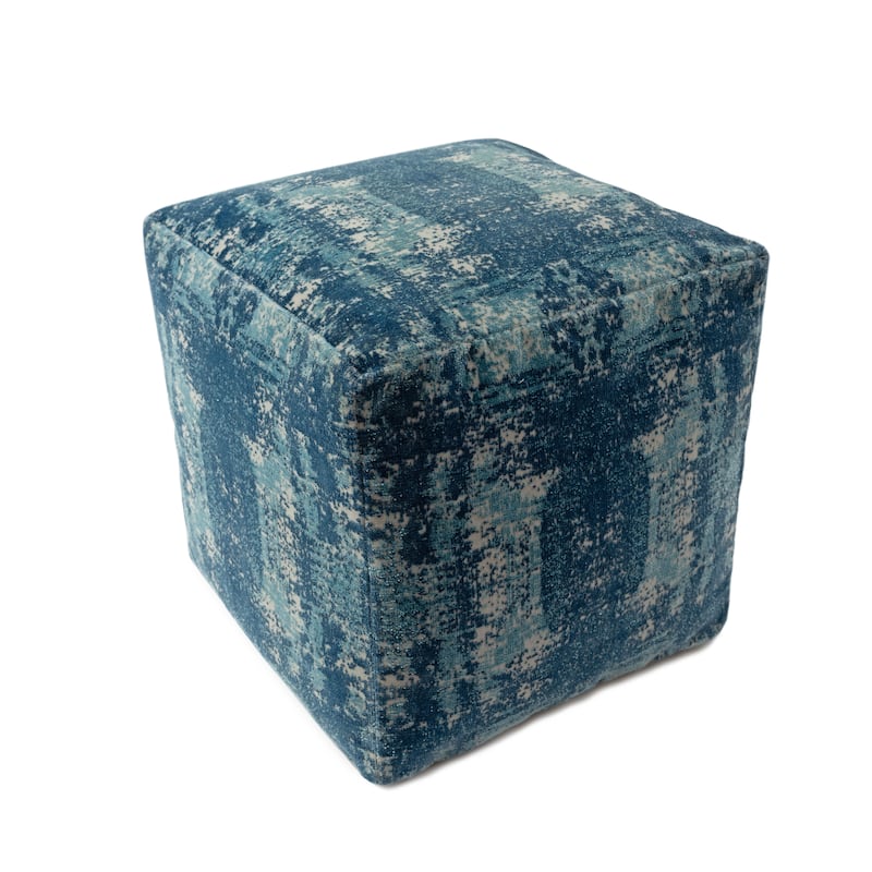 Sevita Modern Abstract Polyester Blend Pouf