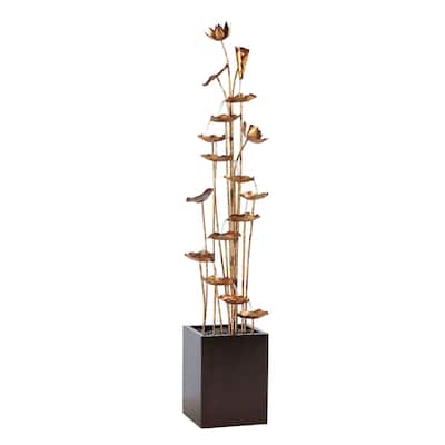 43.25" Lotus Outdoor Patio Garden Fountain