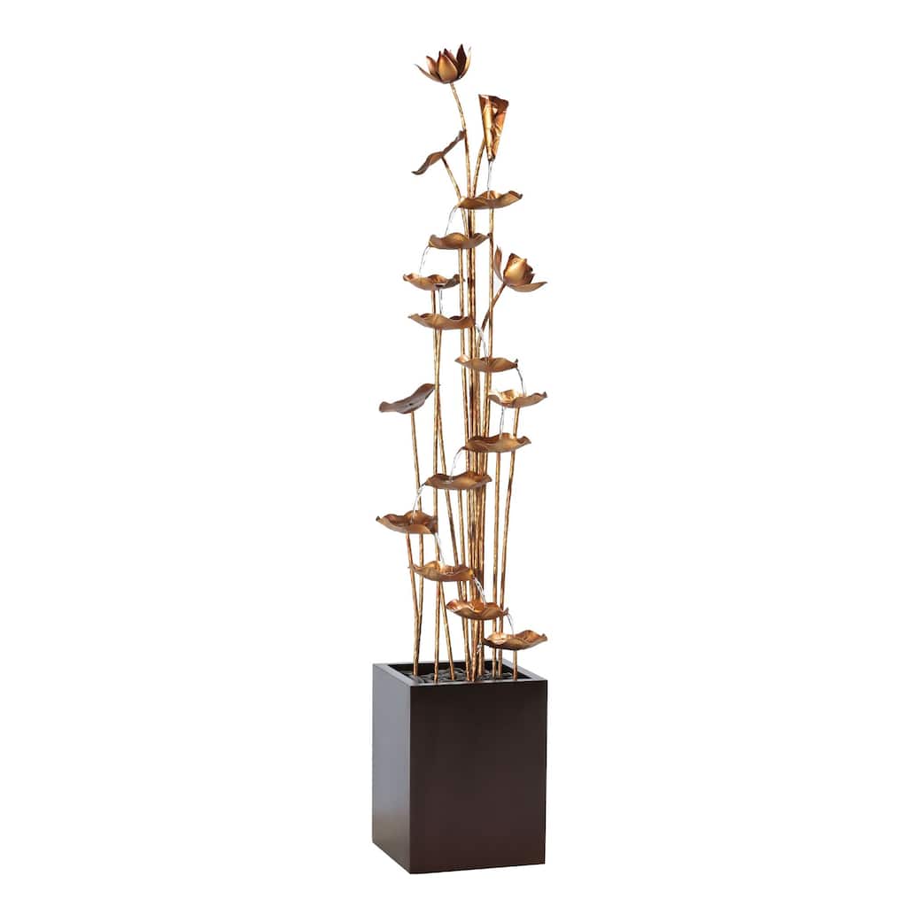 43.25" Lotus Outdoor Patio Garden Fountain