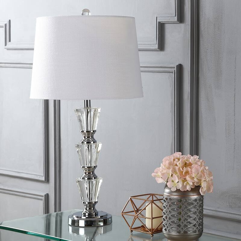 Aubrey 27" Crystal LED Table Lamp, Clear (Set of 2) by JONATHAN Y