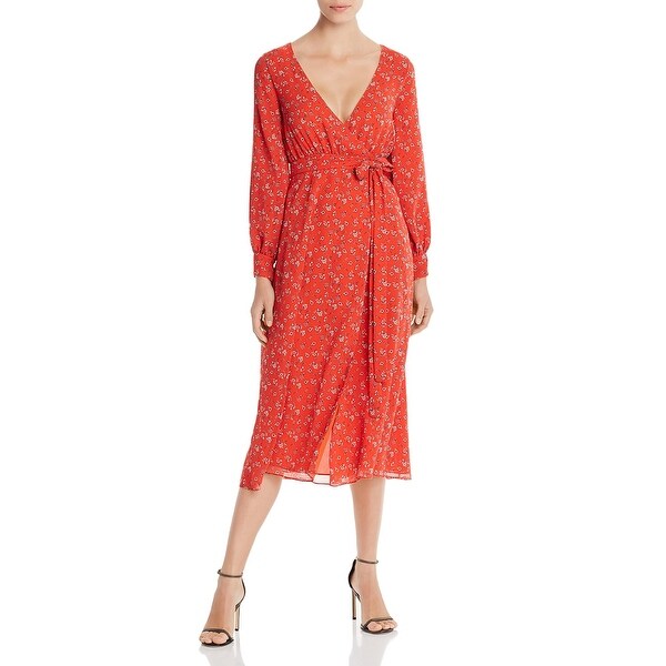 womens wrap dress midi