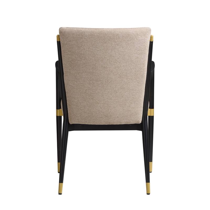 Christopher Knight Home - Modern Upholstered Metal Base Dining Armchair with Solid Back (Set of 2)