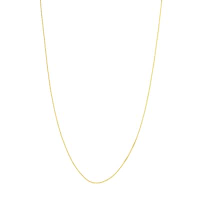 Curata 10k Yellow Gold 0.42mm Box Chain Necklace (Spring Ring)