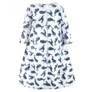 Hudson Baby Infant Boy Plush Sleeping Bag, Sack, Blanket, Long-Sleeve Whale