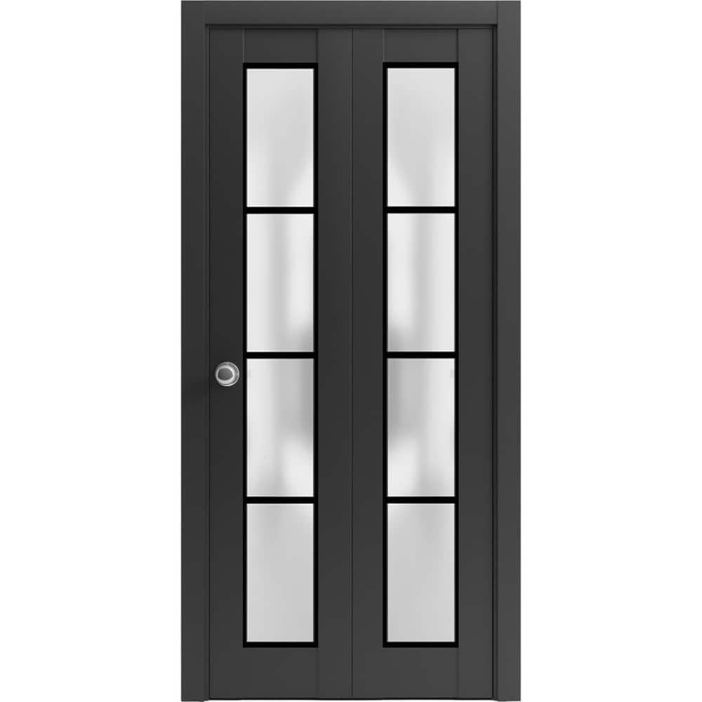 Bi-fold Doors 36 x 80 Planum 2132 Matte Black Sturdy Tracks