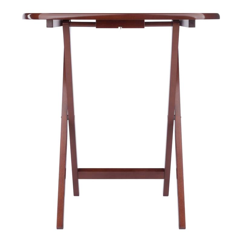 2pc Oversized Rectangular Snack Tables - 25.5" - Walnut Brown