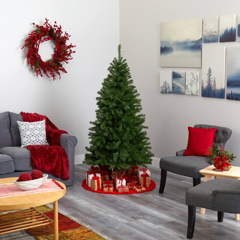 6ft. Artificial Christmas Tree with 300 Warm Clear Lights and 596 Tips - Classic Full X-Mas Glow
