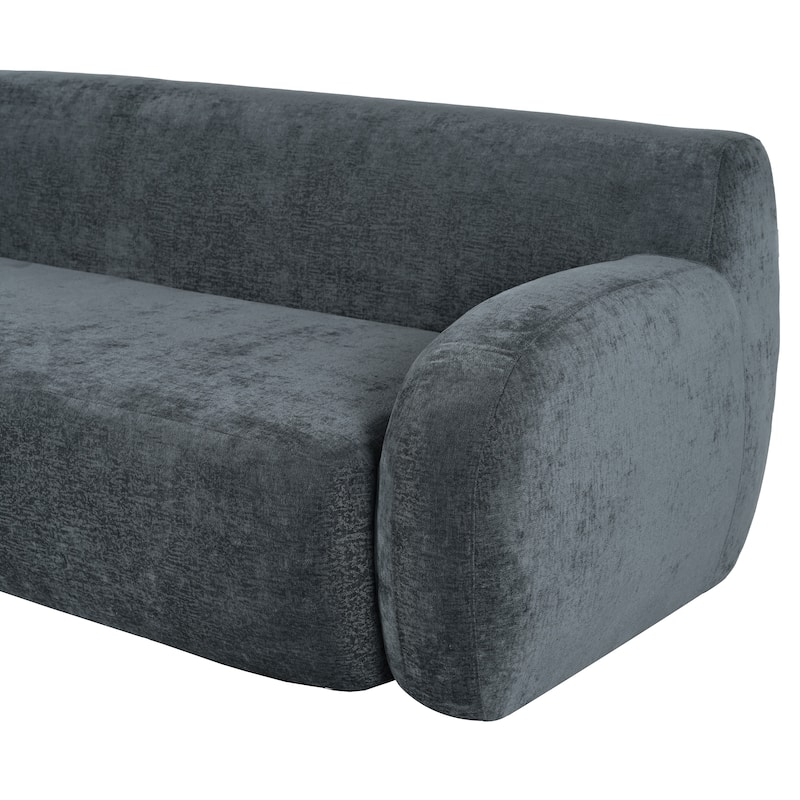 Streamlined Sofa with Curved Design and Extra-Large Seat Depth for Living Room or Guest Room