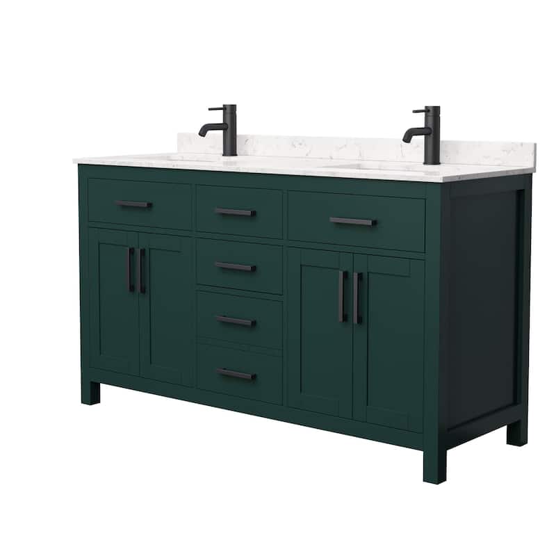 Wyndham Collection Beckett 60" Free Standing Double Basin Vanity Set