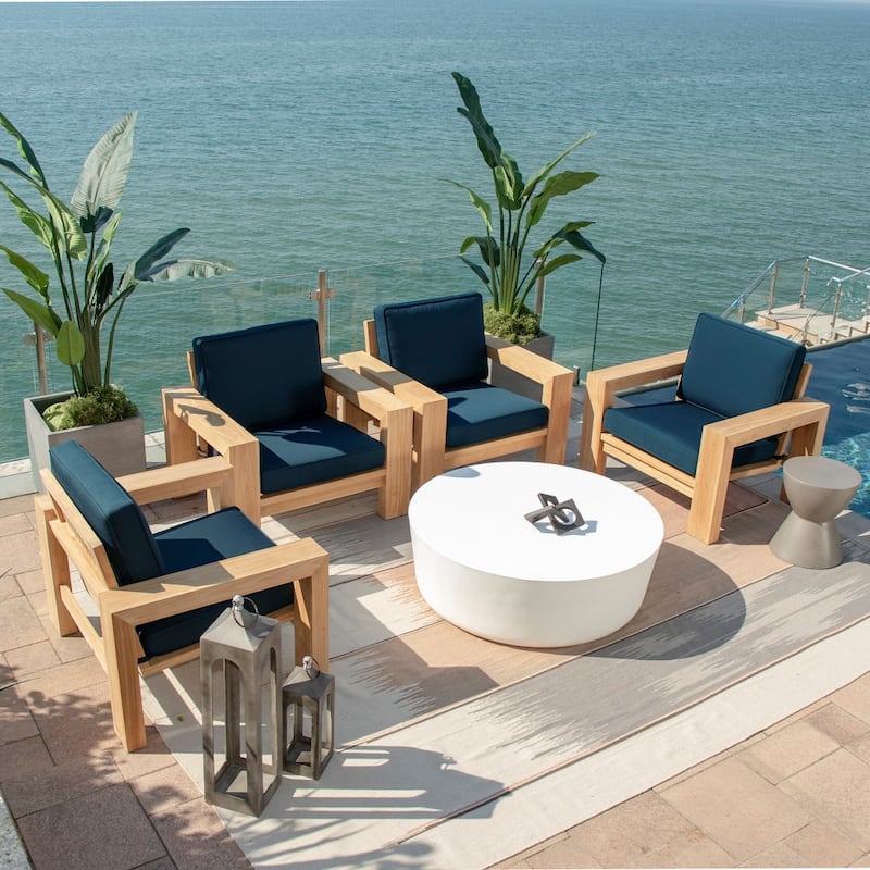ARDEN Foam Outdoor Double Welted Deep Seat Cushion Set, 24 x 24