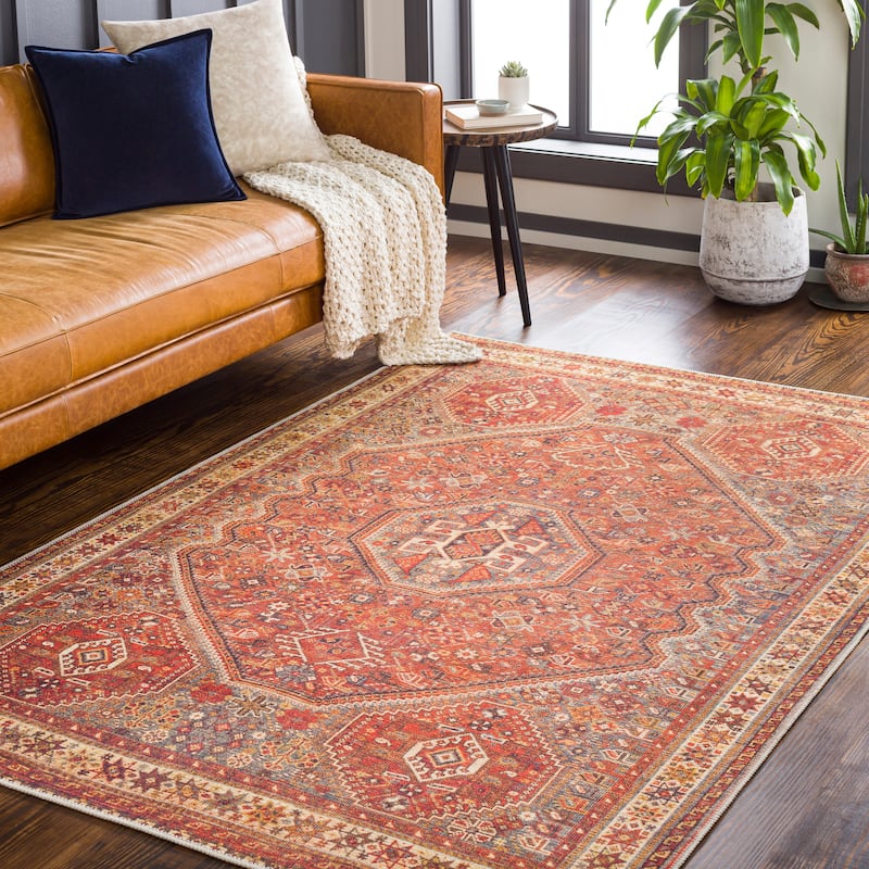 Livabliss Ernestina Machine Washable Medallion Area Rug