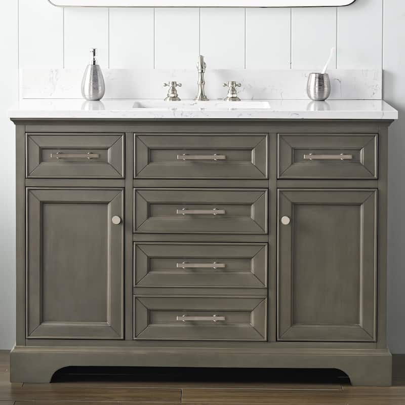 Sudio Design Thompson 48" Bathroom Vanity - 48-inch Single Sink - Silver Gray
