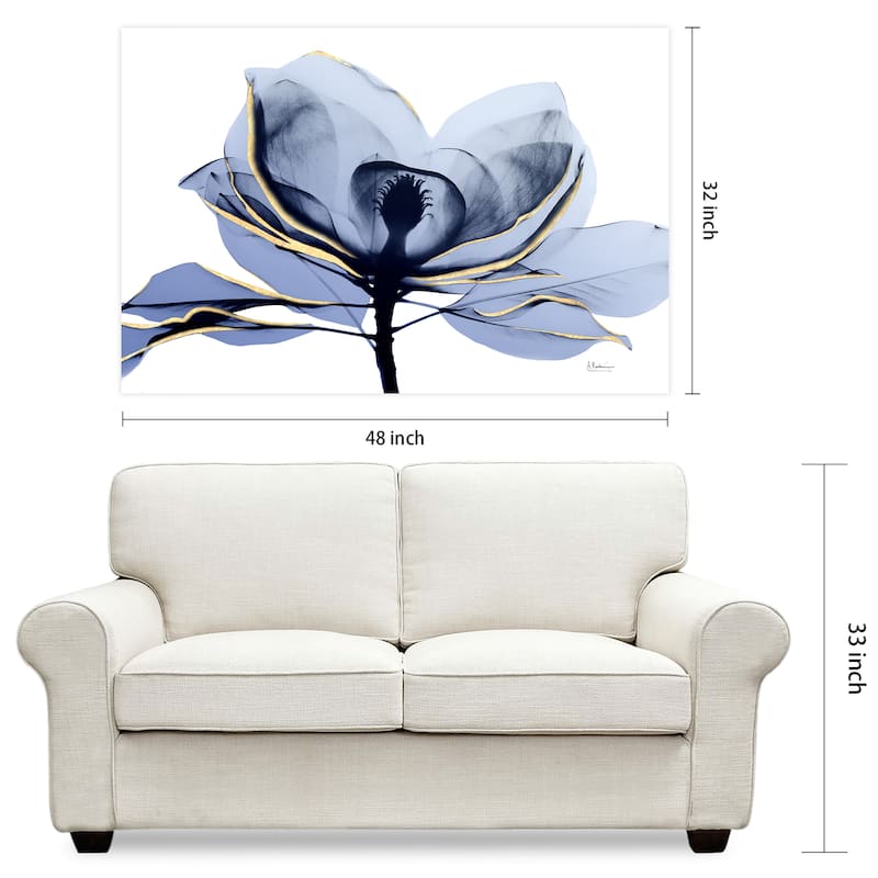 "Golden Midnight 2" Frameless Free Floating Tempered Glass Panel Graphic Wall Art