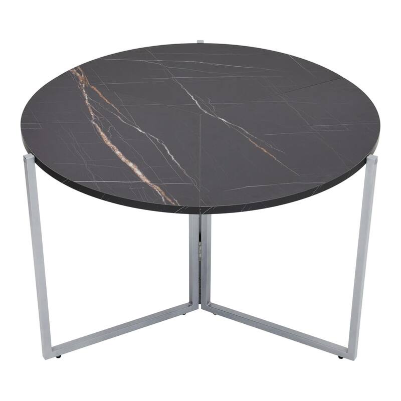 Black Carrera Foldable Round Trifold Table 43" Modern Multi-Use Design