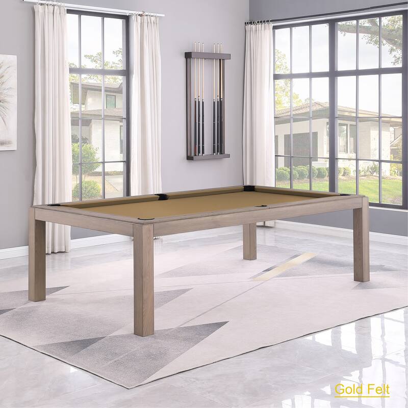 Olivia GreyWash Ash 7ft Billiard Slate Pool Table with dining top - Orange