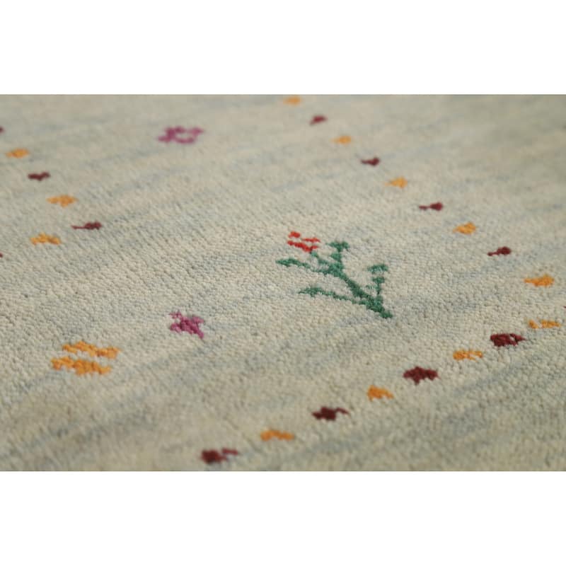 Hand Knotted Oriental 100% Wool Carpet Tribal Animal Pictorial Green Gabbeh Area Rug - 5' 10'' X 3' 11''