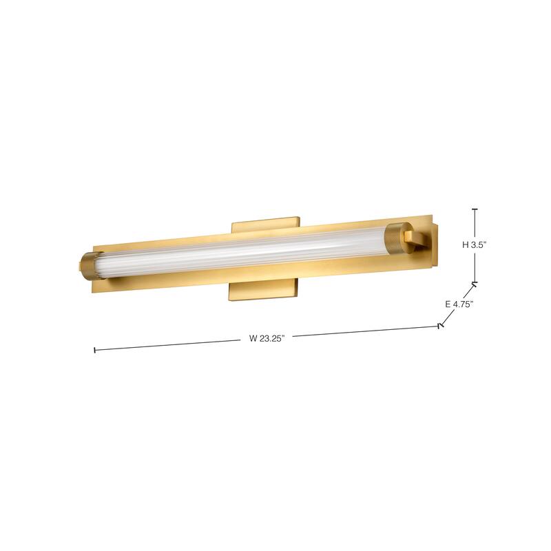 Larissa 24 Inch LED Vanity 3000K CCT Vintage Brass Finish Opaque Glass - Vintage Brass