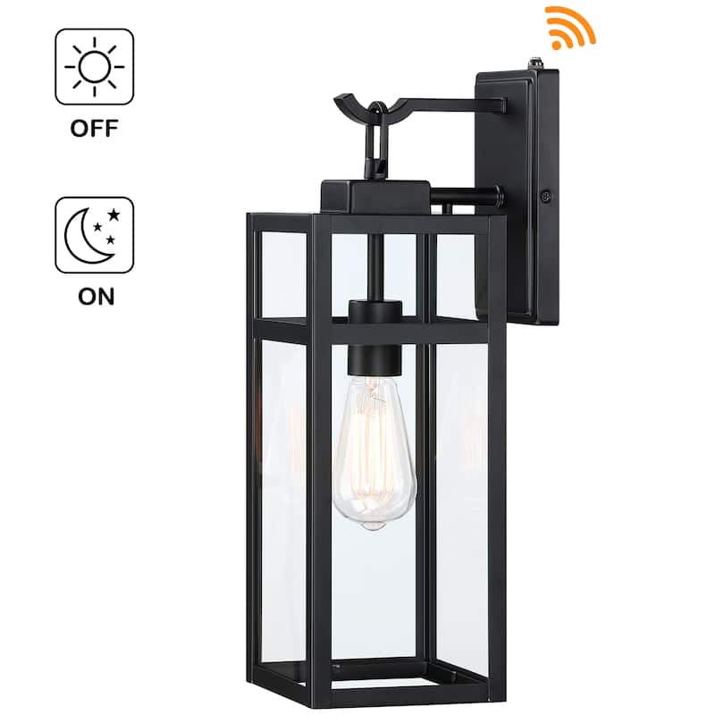 1-Light Outdoor Wall Light Dusk to Down - 5.9"x7.76"x18.39"