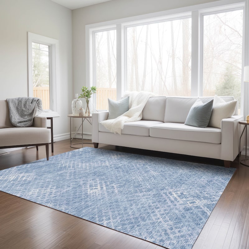 Machine Washable Indoor/ Outdoor Chantille Vintage Trellis Rug