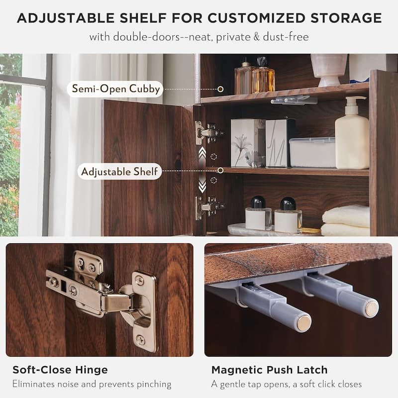 Modern Wall Cabinet, Storage Cabinet for Bathroom, Medicine Cabinet