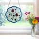 River of Goods Ladybugs on Flower River of Goods Multicolored Stained Glass Suncatcher Window Panel - 12" x 0.25" x 12"