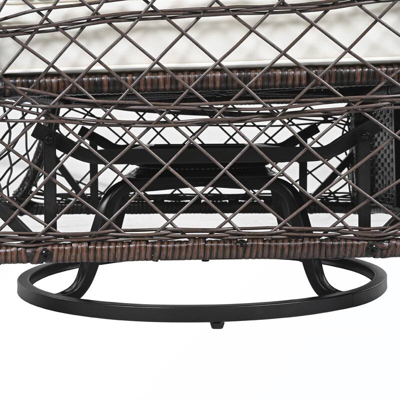 3PCS Rattan Swivel Chair and Table Set