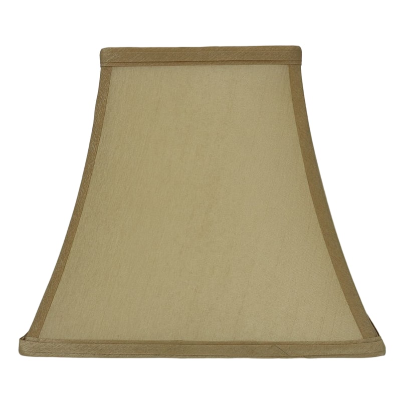 Silk Square Cut Lampshade, 5.25 inch Top, 9 inch Bottom, 8 inch Slant - Tan