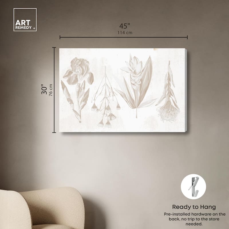 White Pressed Flora Canvas by Art Remedy, Gallery Wrapped
