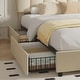 preview thumbnail 90 of 123, Javlergo Bed Frame with Storage Drawers Upholstered Platform Bed Frame with Adjustable Headboard