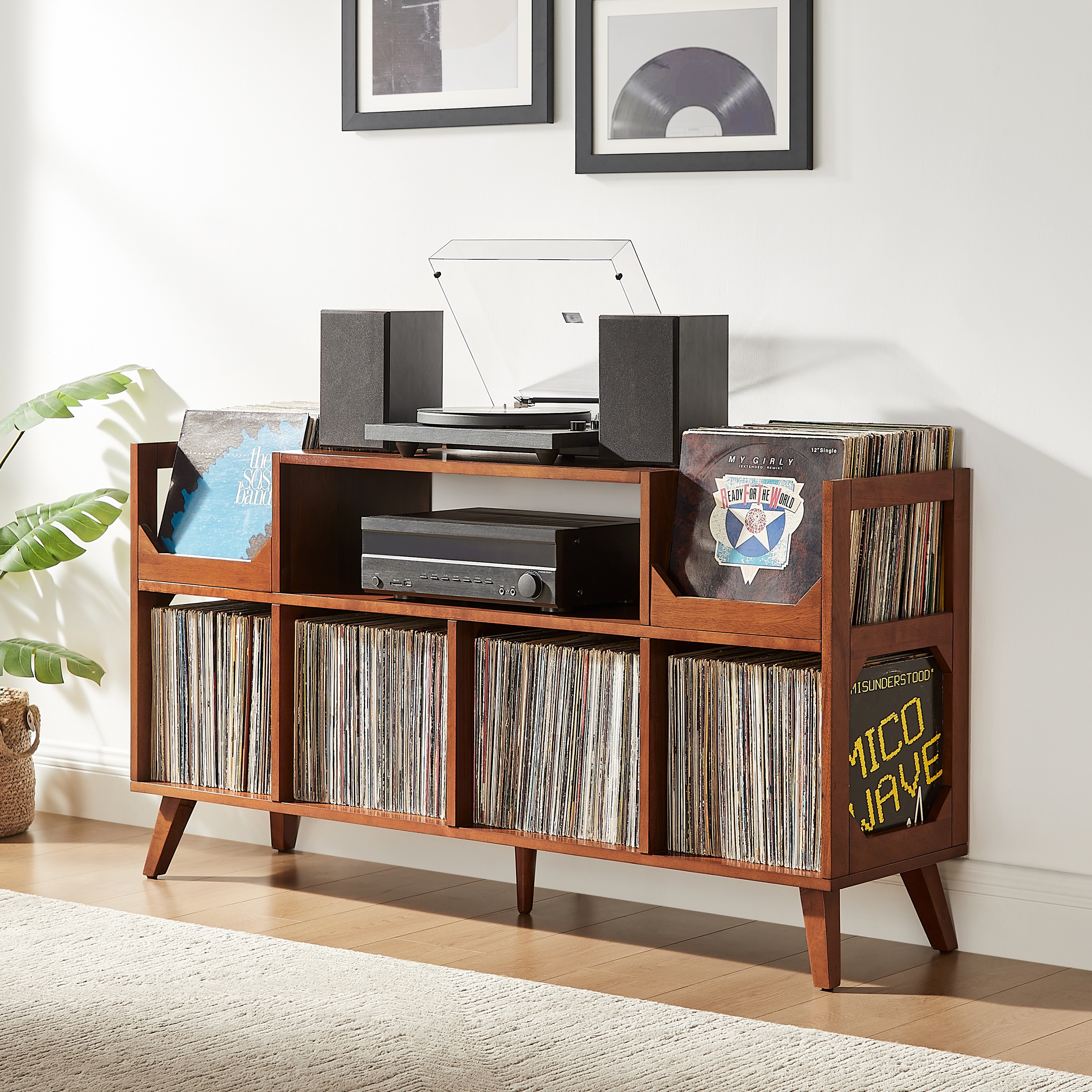 Crosley Asheville XL Record Player Stand With Vinyl Storage