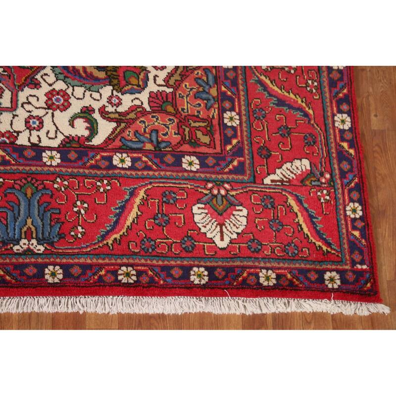 Tabriz Persian Vintage Area Rug Handmade Wool Carpet - 9'6"x 13'0"