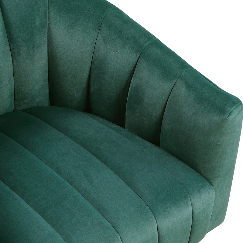 Briar 27.5" Velvet Swivel Chair - 360-Degree Metal Swivel Base