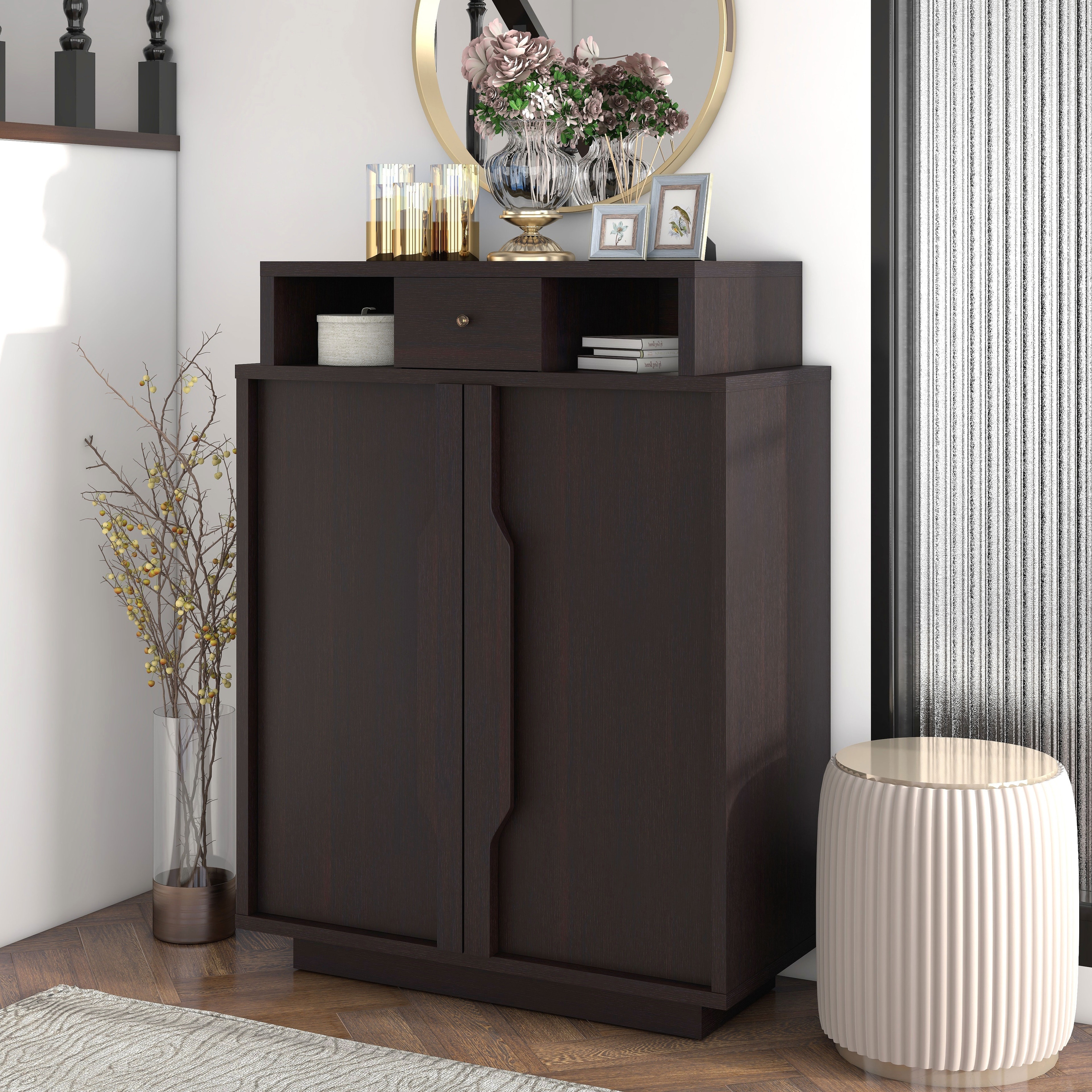 Espresso sales shoe cabinet